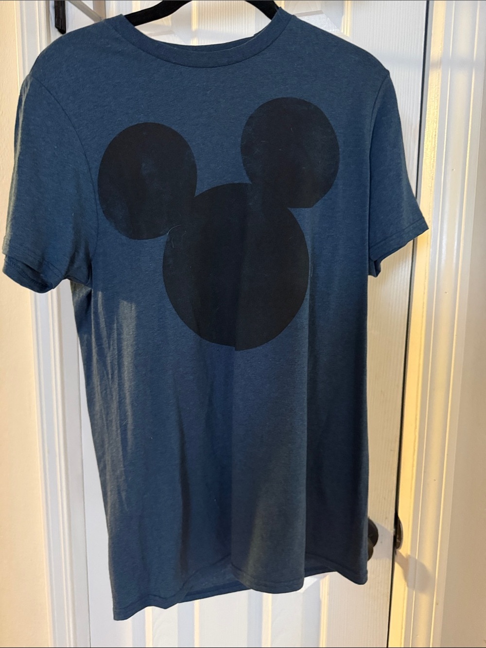 Disney Navy Blue Short Sleeve Tee with Black Mickey Head